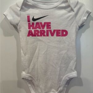 Nike White and Pink Baby Bodysuit